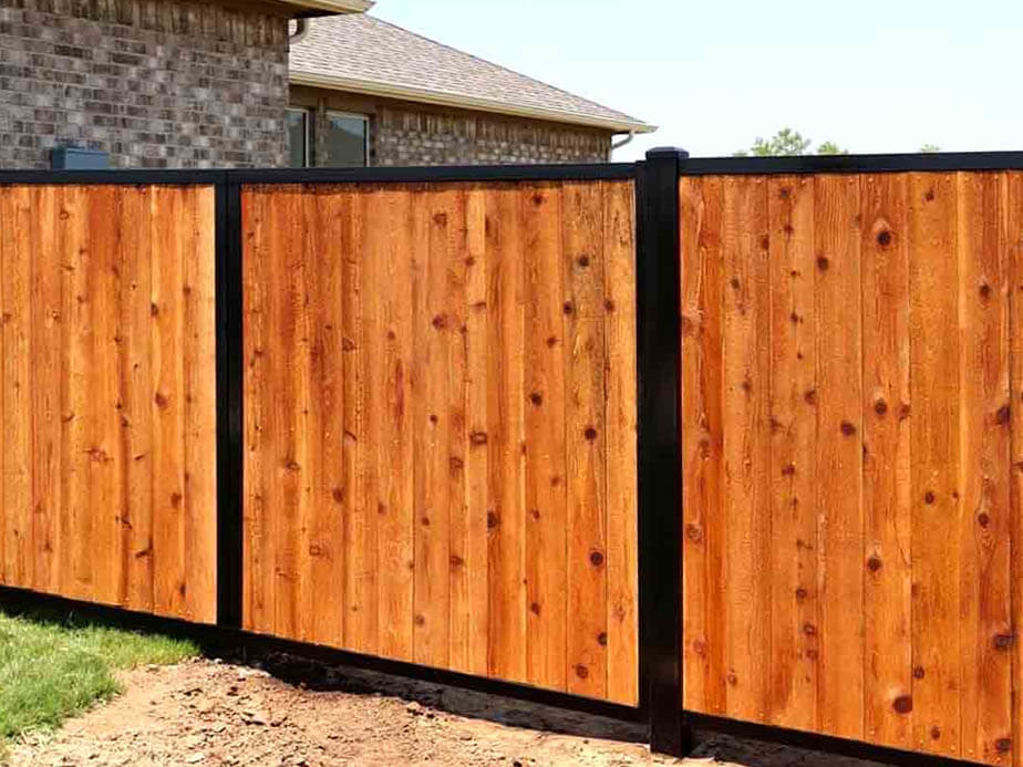 Modern residential fence installation